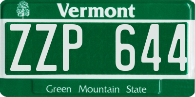 VT license plate ZZP644