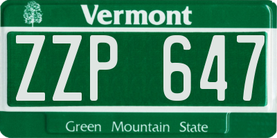 VT license plate ZZP647