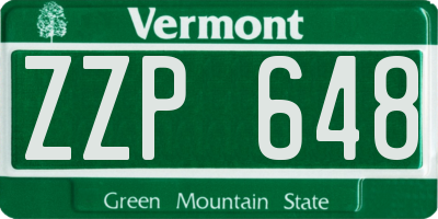 VT license plate ZZP648