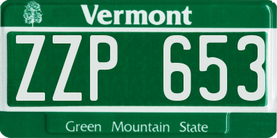 VT license plate ZZP653