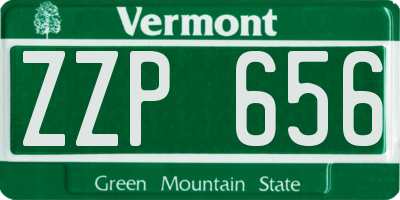 VT license plate ZZP656