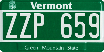 VT license plate ZZP659