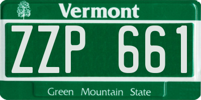 VT license plate ZZP661