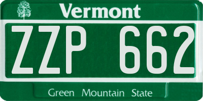 VT license plate ZZP662