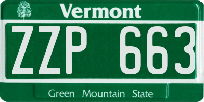 VT license plate ZZP663