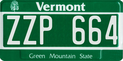 VT license plate ZZP664