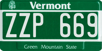 VT license plate ZZP669
