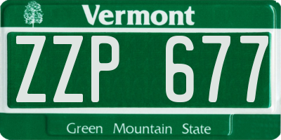 VT license plate ZZP677