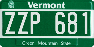 VT license plate ZZP681