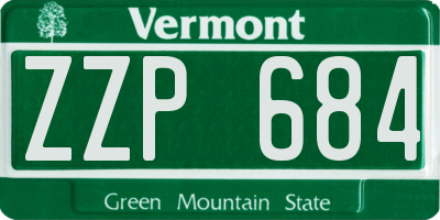 VT license plate ZZP684