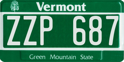 VT license plate ZZP687