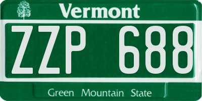 VT license plate ZZP688