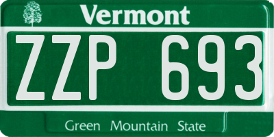 VT license plate ZZP693