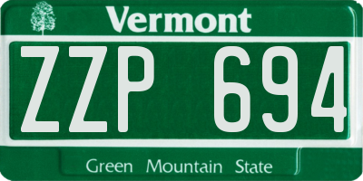 VT license plate ZZP694