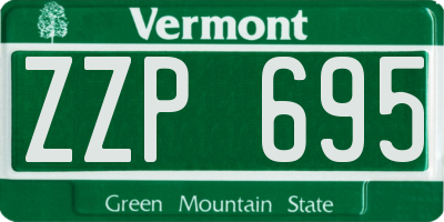 VT license plate ZZP695