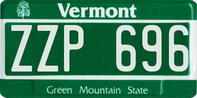 VT license plate ZZP696