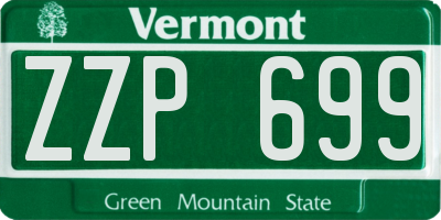 VT license plate ZZP699