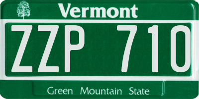VT license plate ZZP710