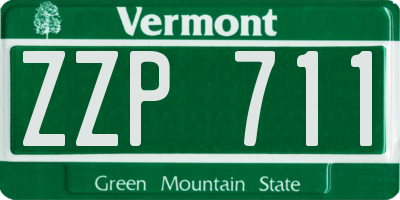 VT license plate ZZP711