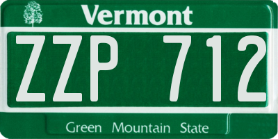 VT license plate ZZP712