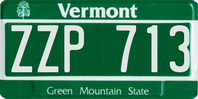 VT license plate ZZP713