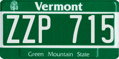 VT license plate ZZP715