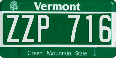 VT license plate ZZP716