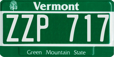 VT license plate ZZP717