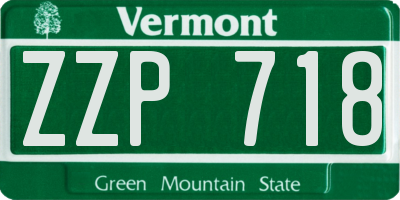 VT license plate ZZP718