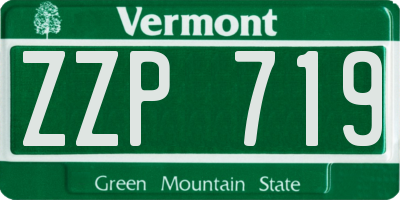 VT license plate ZZP719