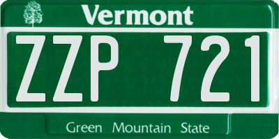 VT license plate ZZP721