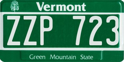 VT license plate ZZP723
