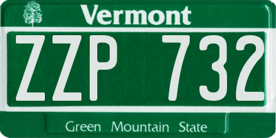 VT license plate ZZP732