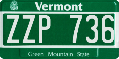 VT license plate ZZP736
