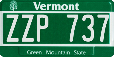 VT license plate ZZP737