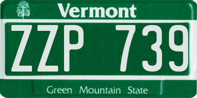 VT license plate ZZP739