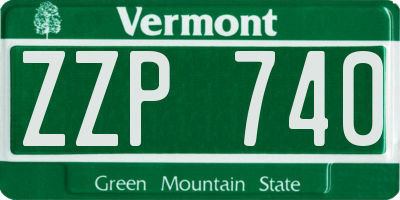 VT license plate ZZP740