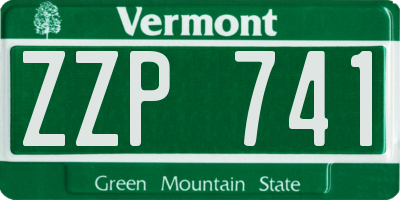 VT license plate ZZP741