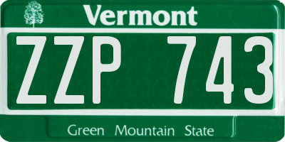 VT license plate ZZP743