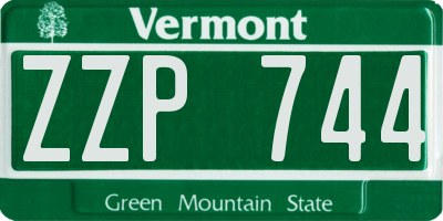 VT license plate ZZP744