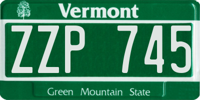 VT license plate ZZP745