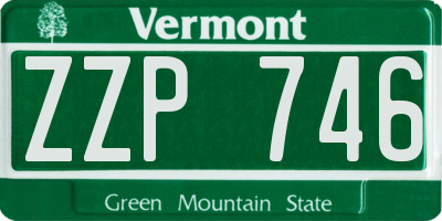 VT license plate ZZP746