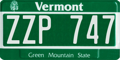 VT license plate ZZP747