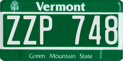 VT license plate ZZP748