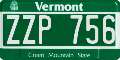 VT license plate ZZP756