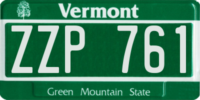 VT license plate ZZP761