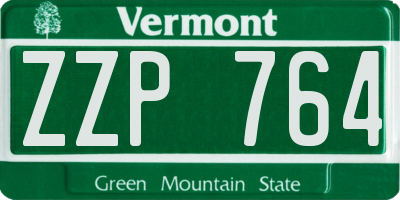 VT license plate ZZP764