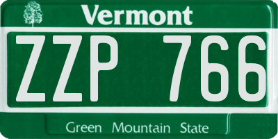 VT license plate ZZP766
