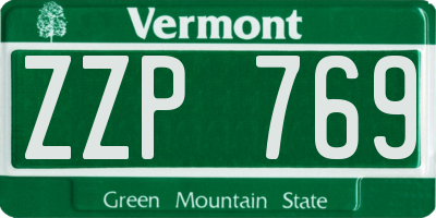 VT license plate ZZP769