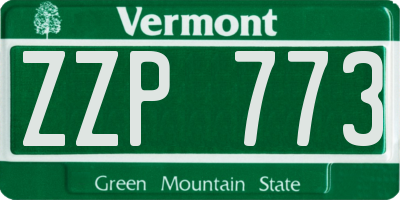 VT license plate ZZP773